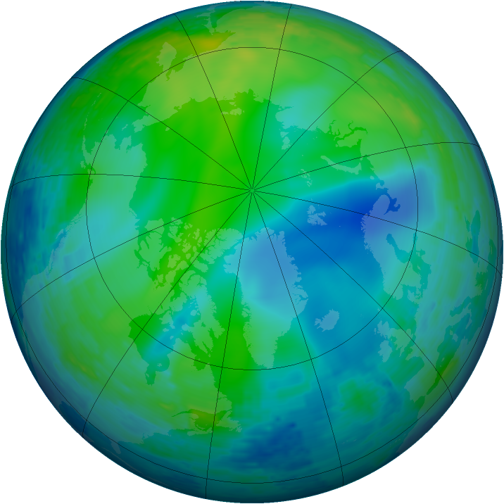 Arctic ozone map for 04 November 1993